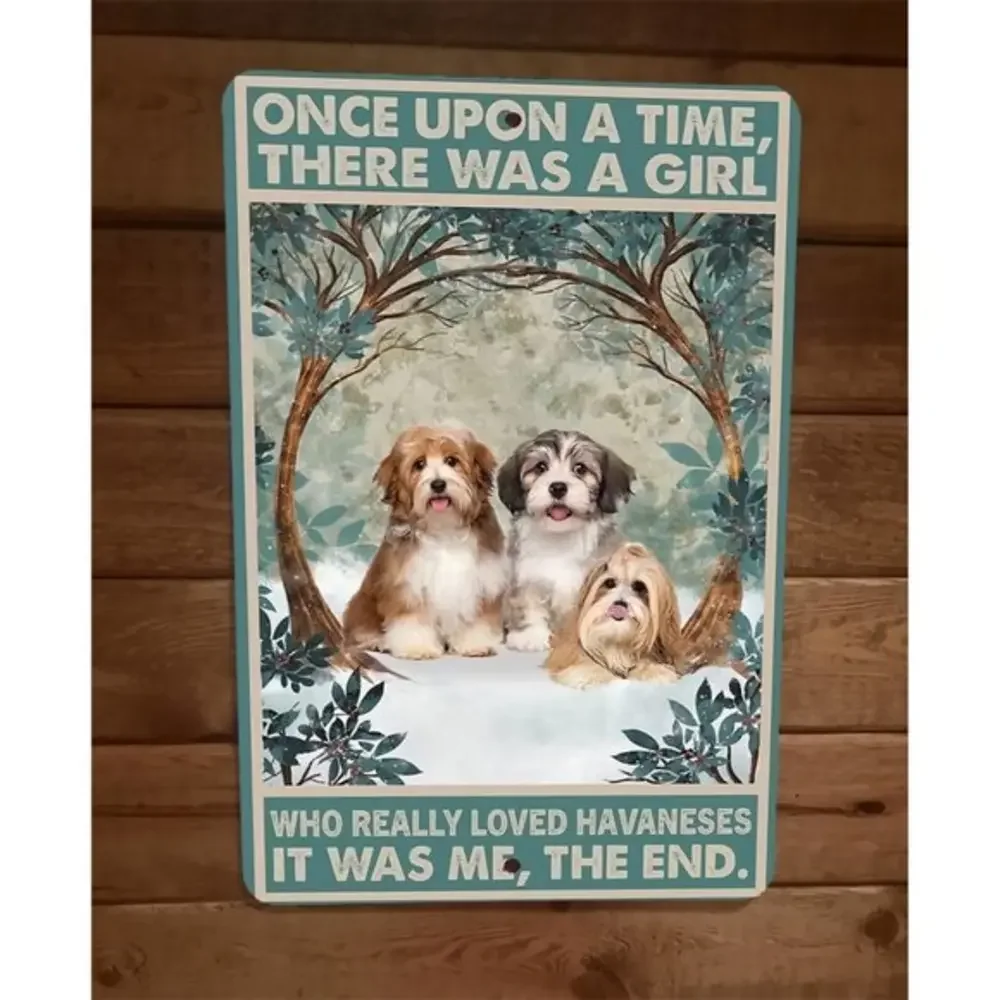 Once Was a Girl That Loved Havaneses Dogs 8x12 Metal Wall Sign Animal Poster